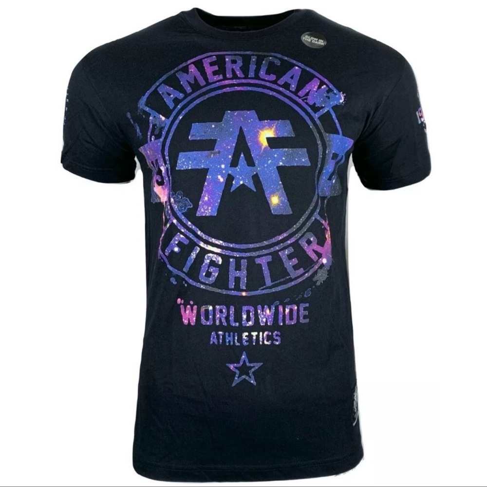 AMERICAN FIGHTER Men's Size L T-Shirt SILVER
LAKE GALAXY NWOT